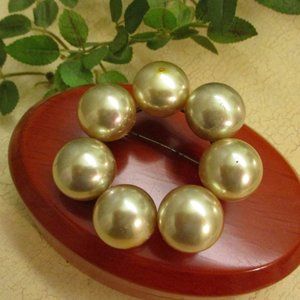 ANTIQUE Sterling Silver Pearl Brooch ~ 1920s Large Glass Pearl Sterling Brooch